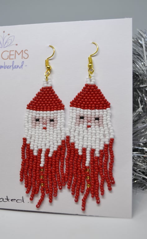 Beadwork Santa Tassel Earrings - Skin Tone No. 1