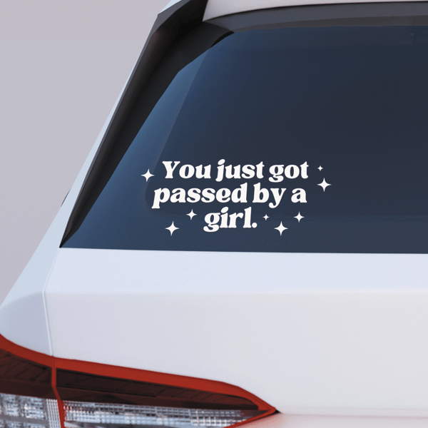 Passed By A Girl - Stars: Girly Car Sticker Accessory Bumper Decal