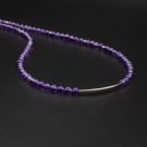  Amethyst and sterling silver gemstone necklace, Aquarius gift