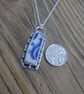 Silver Thames pottery bezel set pendant, boho, hippy, necklace - Image 4
