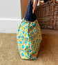 Bright cotton gathered zip bag with denim and Laura Ashley cotton - Image 3