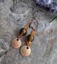 Handmade Bronze and Amber Lamp work Earrings - Image 7