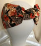 Edith - Burnt Orange Print 40s Style Turban Headband - Image 3