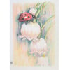 Ladybird on a Lily of the Valley flower, small original drawing, wall art
