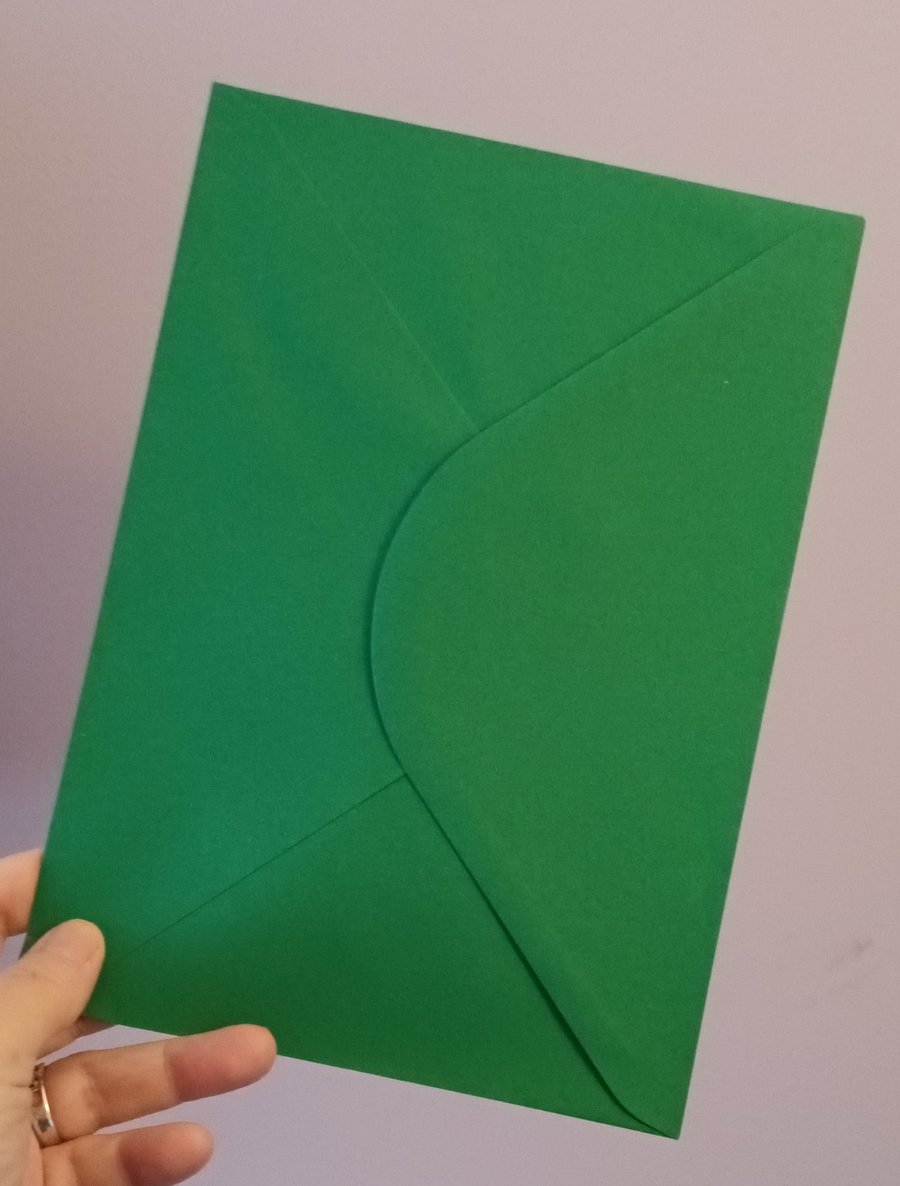 C5 A5 Green Envelopes For Cardmaking, Wedding. 120gsm Pack Of 6