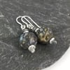 Silver, ocean jasper and hematite earrings