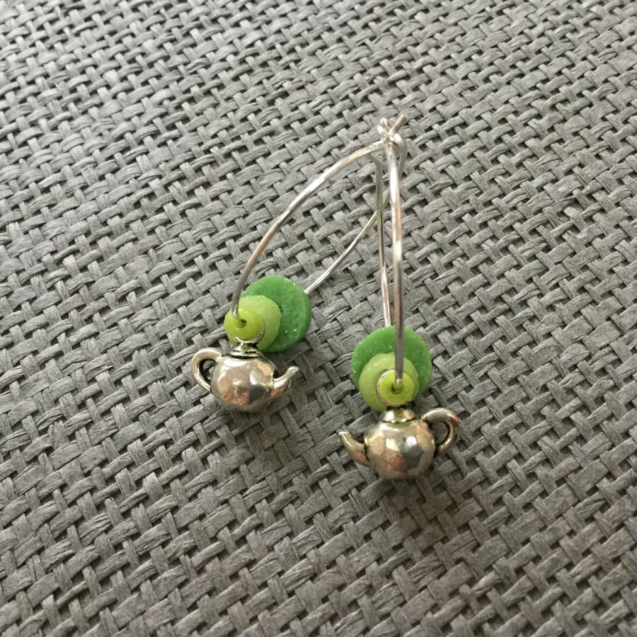 “Teapots” recycled glass earrings