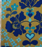 Retro 60s 70s Art Nouveau SALANGOR Textra Blue Vintage Fabric Lampshade option  - Image 7