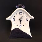 Whimsical Purple Porcelain Clock