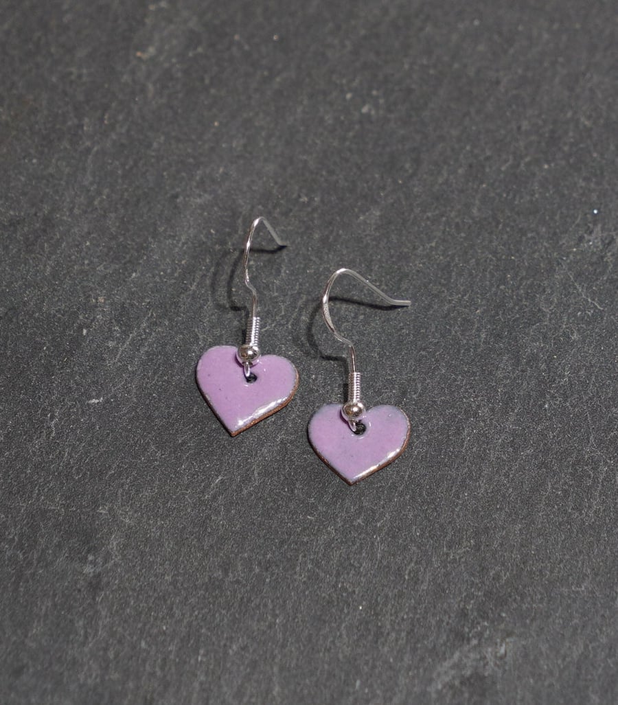 Heart shaped enamel earrings