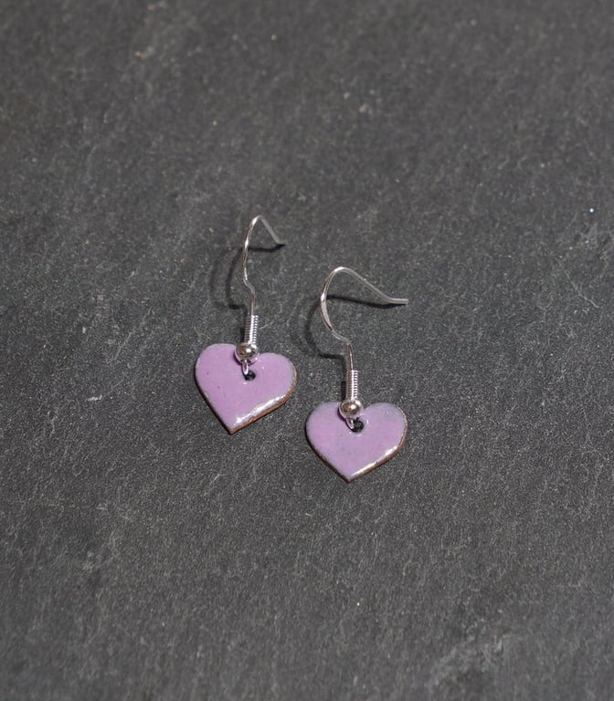 Heart shaped enamel earrings