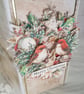Handmade Christmas Card (69) Robins & Winter Wreath - Image 2