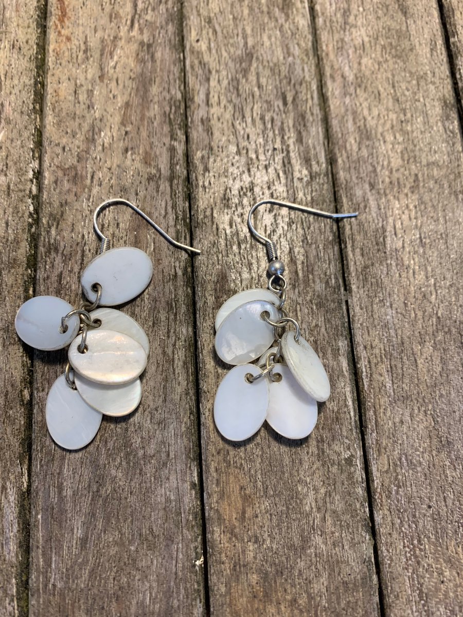 SALE! White shell earrings