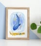 A Whale Called Wilbur - Illustrated Art Print by Lizzie Martell