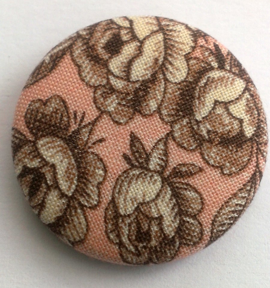 Pink Rose Fabric Badge