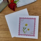 Hand-drawn Narcissus Birth Flower Card