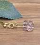 Pale Lilac and Gold Sparkly Czech Glass Earrings - Image 3