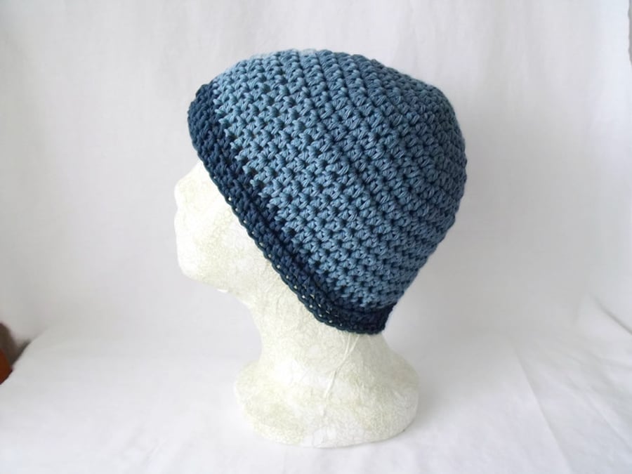 unisex crocheted cotton chemo hat or hair loss cap from alopecia