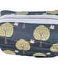 Tree, Bird and Heart design zipped wash bag - makeup bag - Image 1