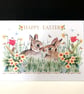 Happy Easter Card - Bunnies in Spring - Image 1