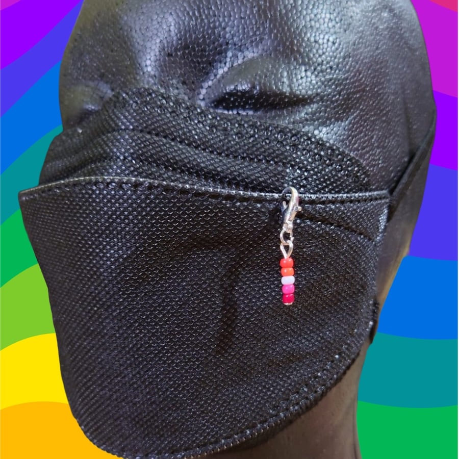 Lesbian pride beaded charm