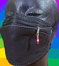 Lesbian pride beaded charm