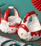 Santa Claus ceramic hand baskeChristmas fruit storage box Christmas candy basket