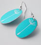 Dandelion oval earrings in turquoise - Image 2
