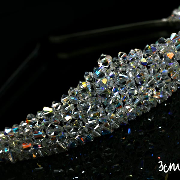 Silver Swarovski Crystal Clear AB Handmade Bridal Tiara