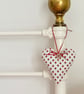 FOLK STYLE RED FLOWERS FABRIC HEART DECORATION - Image 2