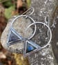 Oxidised silver and labradorite tribal triangle earrings - Image 4