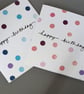 Happy birthday card with pink dot pattern - Image 5