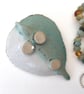 Ring, earring dish, pottery, giftware, turquoise, white, home decor - Image 6