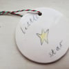 Ceramic Christmas little star tree decoration handmade ornament bauble (choice)