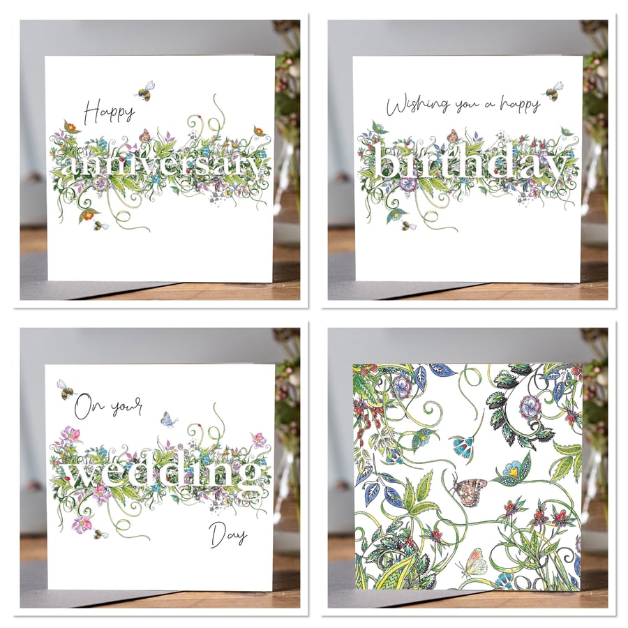 Midsummer Botanical x 4 designs 