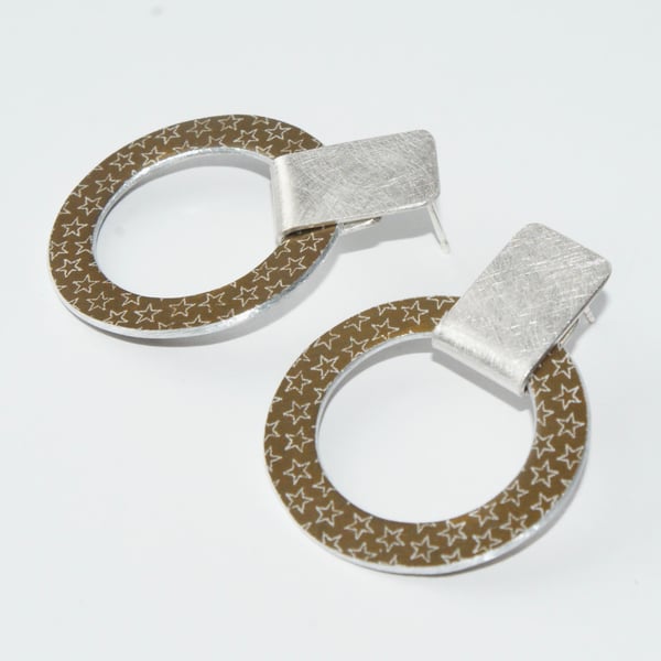 Colour pop circle studs bronze