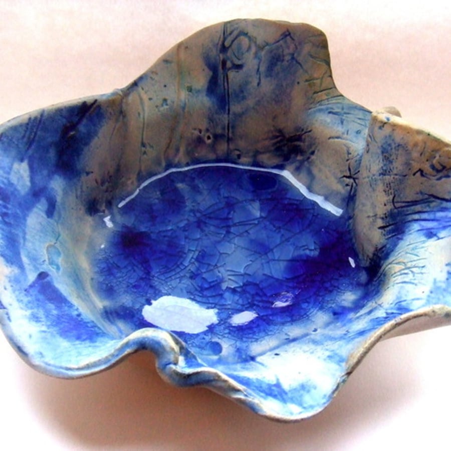 Deep Sea Blue Ceramic Dish