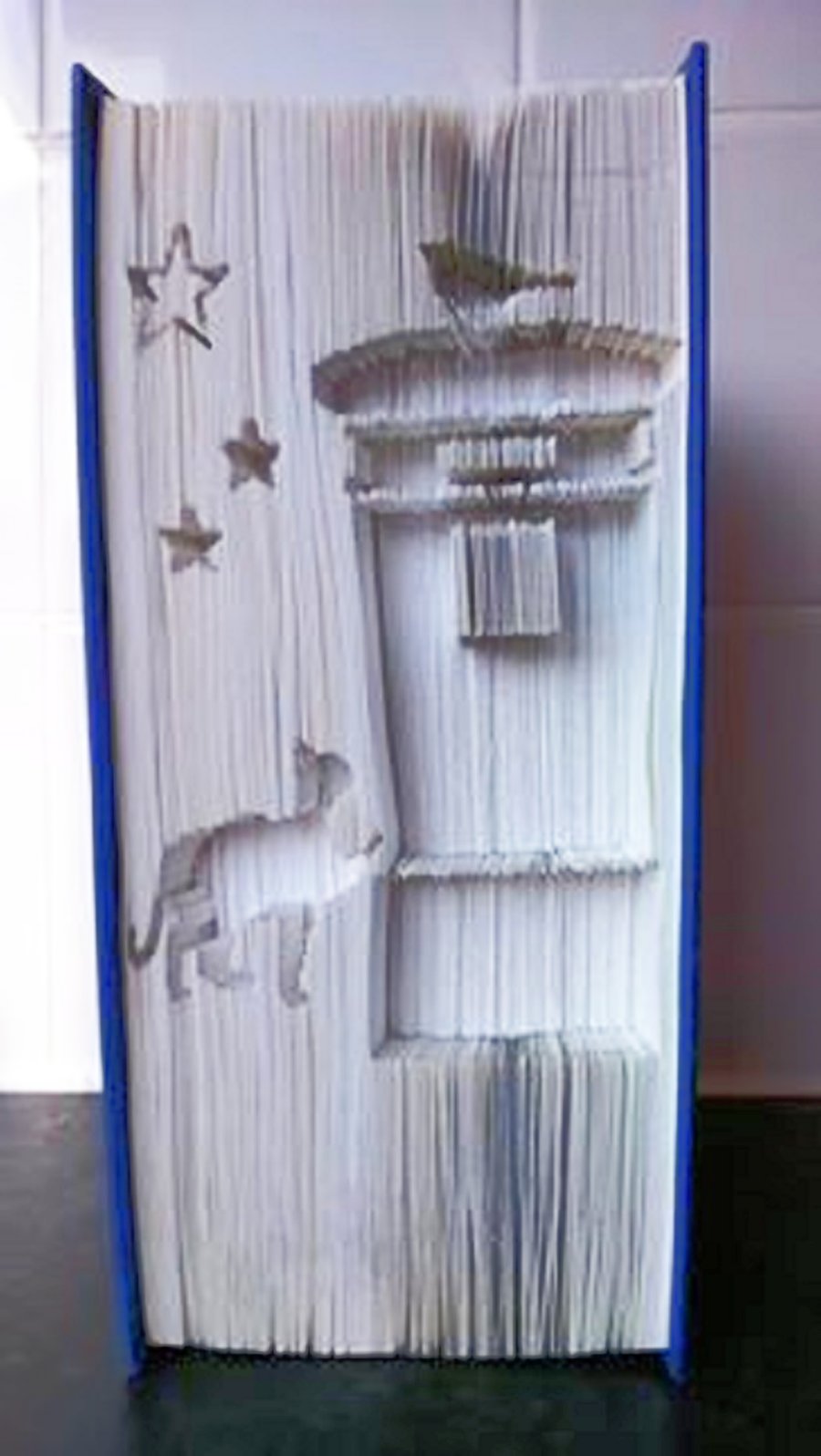 Pillar Box with Cat and Robin CUT & FOLD Book Folding Pattern - EMAILED PDF