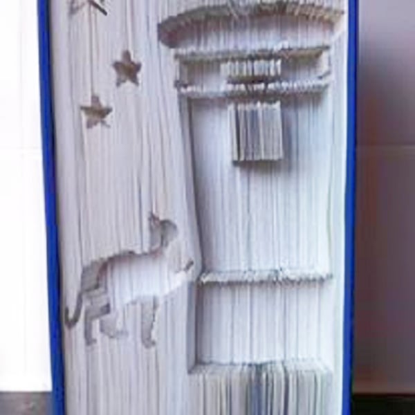 Pillar Box with Cat and Robin CUT & FOLD Book Folding Pattern - EMAILED PDF