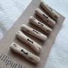 Set of six small driftwood toggle buttons