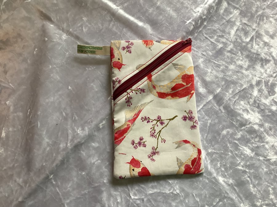 Glasses pouch, Koi carp , fabric pouch