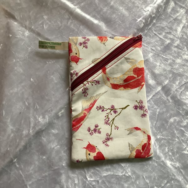 Glasses pouch, Koi carp , fabric pouch