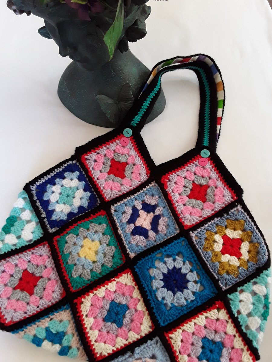 Hand made crochet tote bag (106)