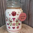 Emma Bridgewater Inspired Hand Painted and Decoupaged Love Birds Glass Storage J
