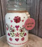 Emma Bridgewater Inspired Hand Painted and Decoupaged Love Birds Glass Storage J - Image 1