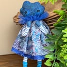 Rain Cloud Miniature Spun Cotton Art Doll