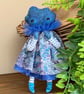 Rain Cloud Miniature Spun Cotton Art Doll