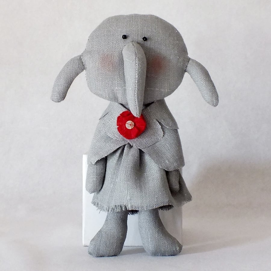 Grey Linen Elephant  ,Ellie Doobry