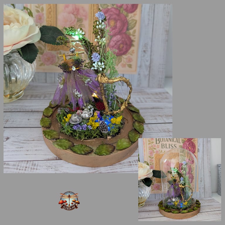 Ready for the Flower Ball Light up glass Dome OOAK Handmade