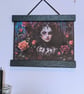 Dark Romantic Girl and Roses Canvas Print – Gothic Wall Art with Black Magnetic  - Image 2